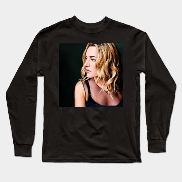 Kate Winslet Long Sleeve T-Shirt by JinsungLim